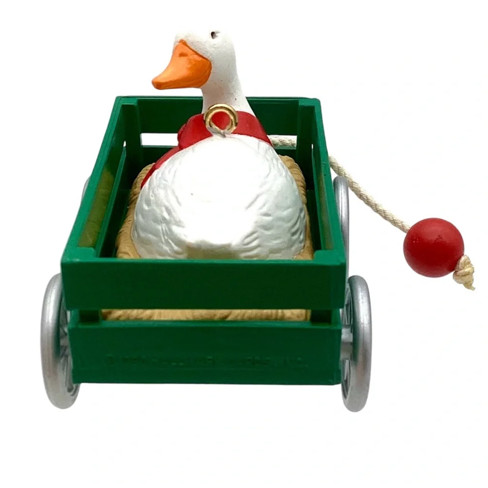 Hallmark 1990 “Goose Cart” Christmas Ornament